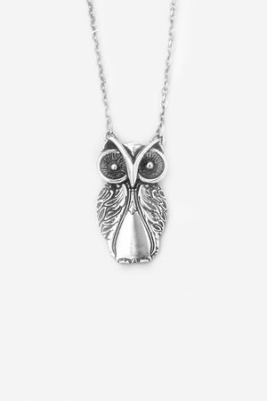 Owl Sterling Silver Necklace - Silver Spoon Jewelry