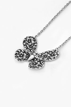 Olive Butterfly Sterling Silver Necklace - Silver Spoon Jewelry