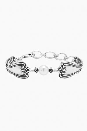 Daphne Sterling Silver Bracelet with Crystal Pearl