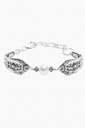 Empire Sterling Silver Bracelet with Crystal Pearl