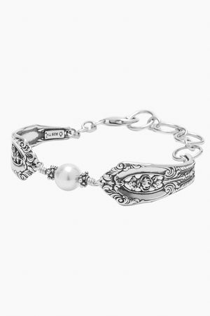 Empire Sterling Silver Bracelet with Crystal Pearl