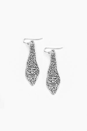 English Lace Sterling Silver Drop Earrings - Silver Spoon Jewelry