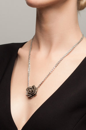 Rose Sterling Silver Necklace - Silver Spoon Jewelry