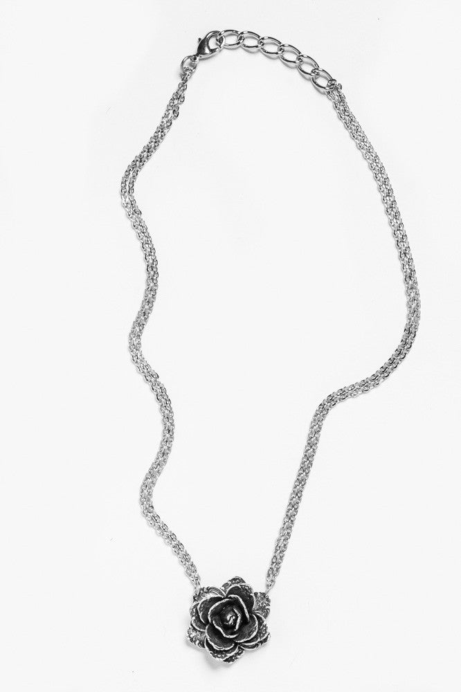 Rose Sterling Silver Necklace - Silver Spoon Jewelry