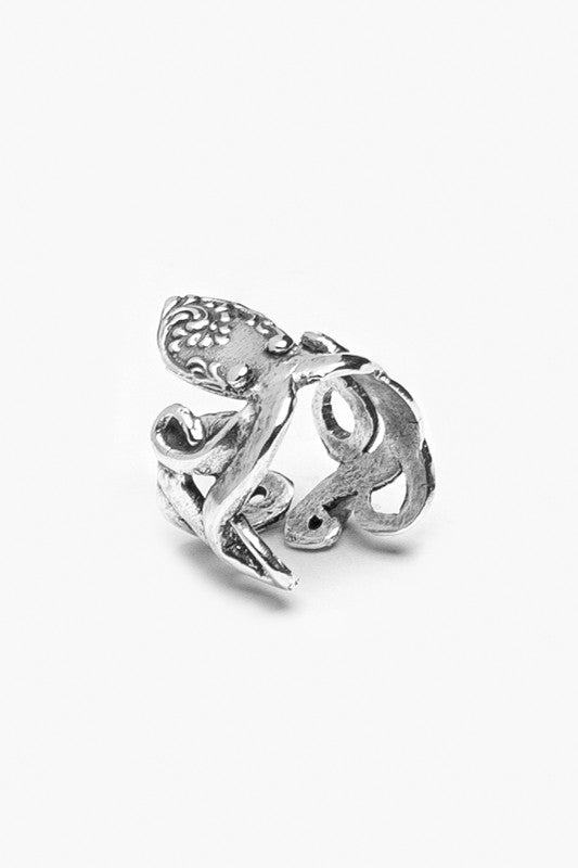 Octopus Sterling Silver Spoon Ring - Silver Spoon Jewelry