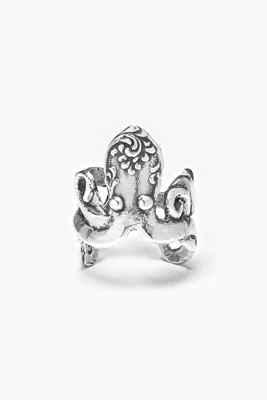 Octopus Sterling Silver Spoon Ring - Silver Spoon Jewelry